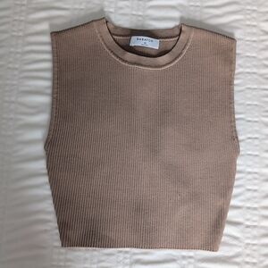 Babaton Ribbed Sleeveless Top in Taupe